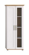 Vitrine >Verona< 2 Türen, re./ li. montierbar, Sibiu Lärche Dekor - 64x161x37cm (BxHxT)