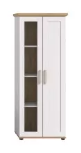 Vitrine >Verona< 2 Türen, re./ li. montierbar, Sibiu Lärche Dekor - 64x161x37cm (BxHxT)