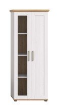 Vitrine >Verona< 2 Türen, re./ li. montierbar, Sibiu Lärche Dekor - 64x161x37cm (BxHxT)