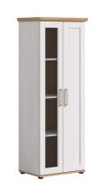 Vitrine >Verona< 2 Türen, re./ li. montierbar, Sibiu Lärche Dekor - 64x161x37cm (BxHxT)