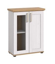 Vitrine >Verona< hängend / stehend montierbar, Sibiu Lärche Dekor - 64x88x37cm (BxHxT)