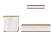 Wohnwand >Verona< (3-teilig) in Sibiu Lärche Dekor - 260x151x40cm (BxHxT)