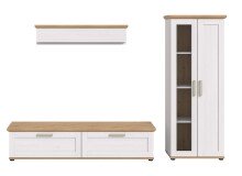 Wohnwand >Verona< (3-teilig) in Sibiu Lärche Dekor - 336x161x40cm (BxHxT)