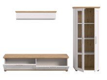 Wohnwand >Verona< (3-teilig) in Sibiu Lärche Dekor - 336x161x40cm (BxHxT)