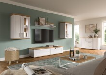 Wohnwand >Verona< (4-teilig) in Sibiu Lärche Dekor - 336x161x40cm (BxHxT)