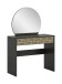 Schminktisch >Prisma< mir Schubladen, schwarz / goldfarbig / Spiegel - 90x133x39cm (BxHxT)