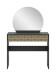 Schminktisch >Prisma< mir Schubladen, schwarz / goldfarbig / Spiegel - 90x133x39cm (BxHxT)