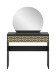 Schminktisch >Prisma< mir Schubladen, schwarz / goldfarbig / Spiegel - 90x133x39cm (BxHxT)