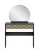 Schminktisch >Prisma< mir Schubladen, schwarz / goldfarbig / Spiegel - 90x133x39cm (BxHxT)