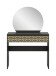 Schminktisch >Prisma< mir Schubladen, schwarz / goldfarbig / Spiegel - 90x133x39cm (BxHxT)