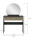 Schminktisch >Prisma< mir Schubladen, schwarz / goldfarbig / Spiegel - 90x133x39cm (BxHxT)