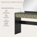 Schminktisch >Prisma< mir Schubladen, schwarz / goldfarbig / Spiegel - 90x133x39cm (BxHxT)