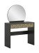 Schminktisch >Prisma< mir Schubladen, schwarz / goldfarbig / Spiegel - 90x133x39cm (BxHxT)