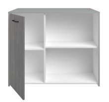 Mehrzweckschrank-Set >Malice 3< (2-teilig) Buffetschrank + Beistelschrank, in Beton Optik hell / Weiss