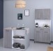 Mehrzweckschrank-Set >Malice 3< (2-teilig) Buffetschrank + Beistelschrank, in Beton Optik hell / Weiss