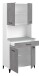 Mehrzweckschrank-Set >Malice 3< (2-teilig) Buffetschrank + Beistelschrank, in Beton Optik hell / Weiss