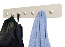 Garderobenleiste >Tilly 3< 7 Haken, in cremeweiß, Metall - 70x10x3cm (BxHxT)
