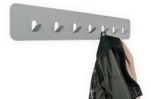 Garderobenleiste >Tilly 3< 7 Haken, in grau, Metall - 70x10x3cm (LxHxT)