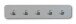 Garderobenleiste >Tilly 2< 5 Haken, in grau, Metall - 50x10x3cm (BxHxT)