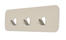 Garderobenleiste >Tilly 1< 3 Haken, in cremeweiß, Metall - 30x10x3cm (BxHxT)