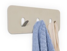 Garderobenleiste >Tilly 1< 3 Haken, in cremeweiß, Metall - 30x10x3cm (BxHxT)