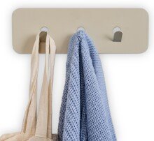 Garderobenleiste >Tilly 1< 3 Haken, in cremeweiß, Metall - 30x10x3cm (BxHxT)