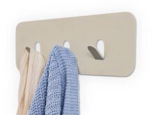 Garderobenleiste >Tilly 1< 3 Haken, in cremeweiß, Metall - 30x10x3cm (BxHxT)