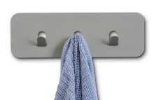 Garderobenleiste >Tilly 1< 3 Haken, in grau, Metall - 30x10x3cm (BxHxT)