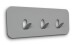 Garderobenleiste >Tilly 1< 3 Haken, in grau, Metall - 30x10x3cm (BxHxT)