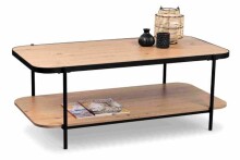 Couchtisch >Pina 2< Ablageboden, Artisaneiche Dekor, MDF + Metall - 120x45x64cm (BxHxT)