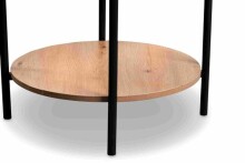 Beistelltisch >Pina 1< Ablageboden, Artisaneiche Dekor, MDF + Metall - 45x52cm (HxD)