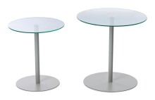 Satztisch >Lia< (2er-Set) in klarglas / beige -...