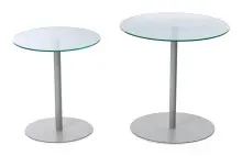 Satztisch >Lia< (2er-Set) in klarglas / beige -...