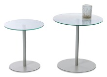 Satztisch >Lia< (2er-Set) in klarglas / beige -...