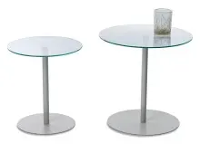 Satztisch >Lia< (2er-Set) in klarglas / beige -...