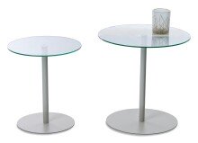 Satztisch >Lia< (2er-Set) in klarglas / beige -...
