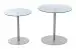 Satztisch >Lia< (2er-Set) in klarglas / beige - Ø/H: 40/45 cm + Ø/H: 50/50 cm
