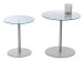 Satztisch >Lia< (2er-Set) in klarglas / beige - Ø/H: 40/45 cm + Ø/H: 50/50 cm