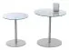 Satztisch >Lia< (2er-Set) in klarglas / beige - Ø/H: 40/45 cm + Ø/H: 50/50 cm