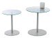Satztisch >Lia< (2er-Set) in klarglas / beige - Ø/H: 40/45 cm + Ø/H: 50/50 cm