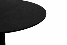 Beistelltisch >Ida 1< runde Form, in Esche Dekor schwarz, Metall+ MDF - 43x48cm (HxD)