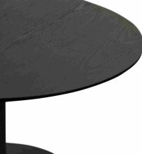 Couchtisch >Ida 2< runde Form, in Esche Dekor schwarz, Metall + MDF - 37x60cm (HxD)