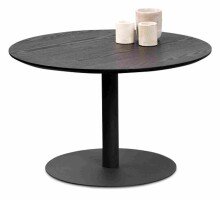 Couchtisch >Ida 2< runde Form, in Esche Dekor schwarz, Metall + MDF - 37x60cm (HxD)