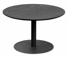 Couchtisch >Ida 2< runde Form, in Esche Dekor schwarz, Metall + MDF - 37x60cm (HxD)