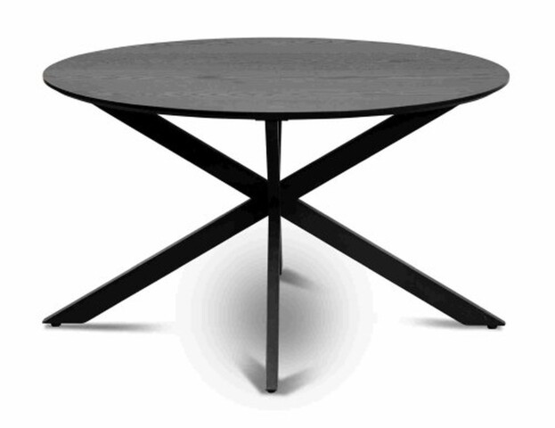 Couchtisch >Paul< runde Form, in Esche Dekor schwarz, Metall + MDF - 45x80cm (HxD)