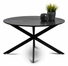 Couchtisch >Paul< runde Form, in Esche Dekor schwarz, Metall + MDF - 45x80cm (HxD)