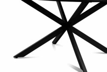 Couchtisch >Paul< runde Form, in Esche Dekor schwarz, Metall + MDF - 45x80cm (HxD)