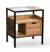Beistelltisch >Mandurah 1< Schublade, Ablagen, Eiche Dekor, Metall + MDF - 48x55x35cm (BxHxT)