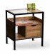 Beistelltisch >Mandurah 1< Schublade, Ablagen, Eiche Dekor, Metall + MDF - 48x55x35cm (BxHxT)