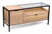 Lowboard >Mandurah 3< mit Tür + Schublade, in Eiche Dekor / schwarz - 120x55x40 (BxHxT)
